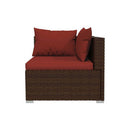 6 Piece Garden Lounge Set With Cushions Brown Poly Rattan
