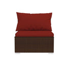 6 Piece Garden Lounge Set With Cushions Brown Poly Rattan