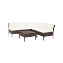 6 Piece Garden Lounge Set With Cushions Pe Rattan