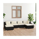 6 Piece Poly Rattan Black With Cushions Garden Lounge Set