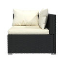 6 Piece Garden Lounge Set Black Poly Rattan With Cushions