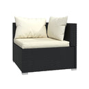 Poly Rattan Black 6 Piece Outdoor Lounge Set With Cushions