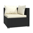 6 Piece Poly Rattan Black With Cushions Garden Lounge Set