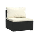 Poly Rattan Black 6 Piece Outdoor Lounge Set With Cushions