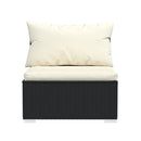 6 Piece Poly Rattan Black With Cushions Garden Lounge Set