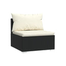 Poly Rattan Black 6 Piece With Cushions Garden Lounge Set