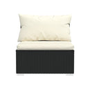 Poly Rattan Black 6 Piece With Cushions Garden Lounge Set