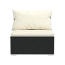 Poly Rattan Black 6 Piece Outdoor Lounge Set With Cushions