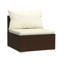 Garden Lounge Set With Cushions 6 Piece Poly Rattan Brown