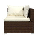 6 Piece Poly Rattan Brown With Cushions Garden Lounge Set