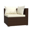 6 Piece Garden Poly Rattan Brown Lounge Set With Cushions