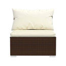 Garden Lounge Set With Cushions 6 Piece Poly Rattan Brown