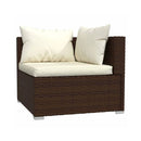 6 Piece Poly Rattan Brown With Cushions Garden Lounge Set