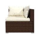 6 Piece Garden Poly Rattan Brown Lounge Set With Cushions
