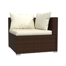 Garden Lounge Set With Cushions 6 Piece Poly Rattan Brown