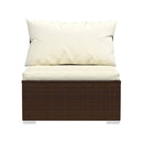 6 Piece Poly Rattan Brown With Cushions Garden Lounge Set