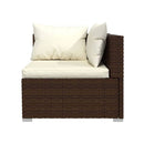 Garden Lounge Set With Cushions 6 Piece Poly Rattan Brown