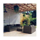 6 Piece Poly Rattan Grey With Cushions Garden Lounge Set