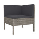 6 Piece Garden Poly Rattan Grey Lounge Set With Cushions