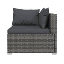 6 Piece Garden Lounge Set Grey Poly Rattan With Cushions