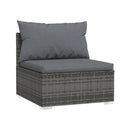 6 Piece Poly Rattan Grey With Cushions Garden Lounge Set