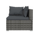 6 Piece Garden Lounge Set With Cushions Grey Poly Rattan
