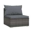 6 Piece Grey Garden Lounge Set With Cushions Poly Rattan