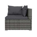 6 Piece Grey Poly Rattan With Cushions Garden Lounge Set