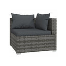 6 Piece Grey Poly Rattan With Cushions Garden Lounge Set