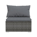 6 Piece Poly Rattan Grey With Cushions Garden Lounge Set
