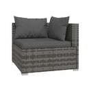 6 Piece Grey Garden Lounge Set With Cushions Poly Rattan