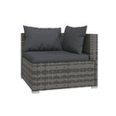 6 Piece Garden Lounge Set With Cushions Grey Poly Rattan