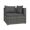 6 Piece Poly Rattan Grey With Cushions Garden Lounge Set