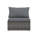 6 Piece Grey Poly Rattan With Cushions Garden Lounge Set