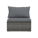 6 Piece Garden Lounge Set With Cushions Grey Poly Rattan