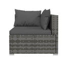6 Piece Poly Rattan Grey With Cushions Garden Lounge Set