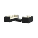 6 Piece Garden Sofa Set With Cushions Poly Rattan Black