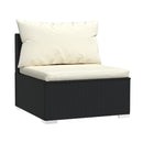 6 Piece Garden Sofa Set With Cushions Poly Rattan Black