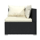 6 Piece Garden Sofa Set With Cushions Poly Rattan Black
