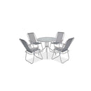 6 Piece Outdoor Dining Set Steel And Textilene Grey
