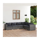 6 Piece Poly Rattan Grey Garden Lounge Set
