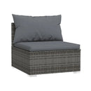 6 Piece Poly Rattan Grey Garden Lounge Set With Cushions