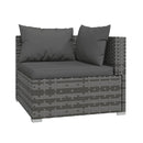 6 Piece Poly Rattan Grey Garden Lounge Set With Cushions