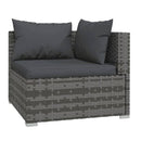 6 Pieces Grey Outdoor Lounge With Cushions Poly Rattan