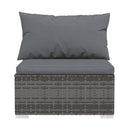 6 Pieces Grey Outdoor Lounge With Cushions Poly Rattan