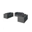 6 Pieces Outdoor Lounge With Cushions Poly Rattan