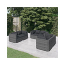 6 Pieces Outdoor Lounge With Cushions Poly Rattan