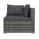 6 Pieces Outdoor Lounge With Cushions Poly Rattan