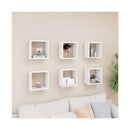 6 Wall Cube Shelves White 26 X 15 X 26 Cm