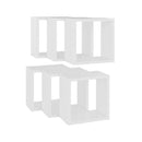 6 Wall Cube Shelves White 26 X 15 X 26 Cm
